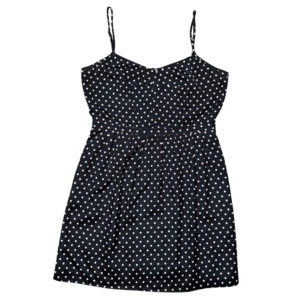 J.Crew Womens Polka Dot Spaghetti Strap Mini Dress Black White 43841 Size 12